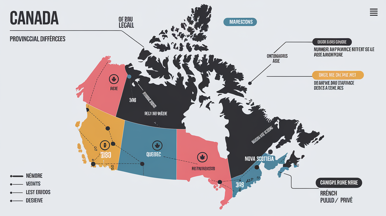 Carte des réglementations provinciales sur le cannabis au Canada