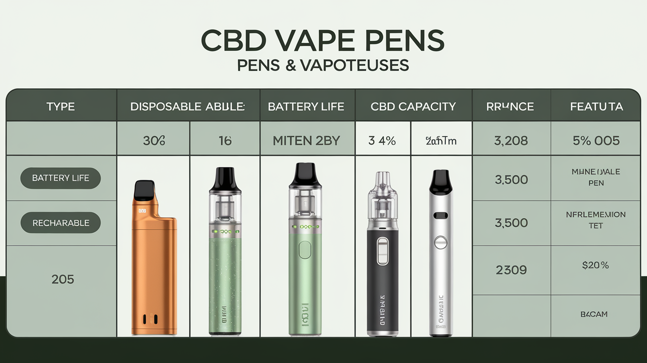 Tableau comparatif des caractéristiques des vapoteuses.