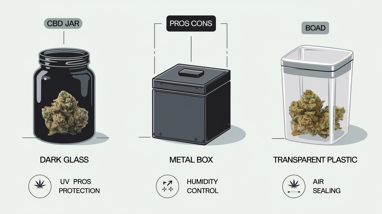 Comparaison entre différents contenants pour CBD