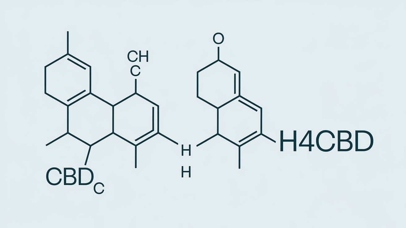 Comparaison entre la structure moléculaire du CBD et du H4CBD.