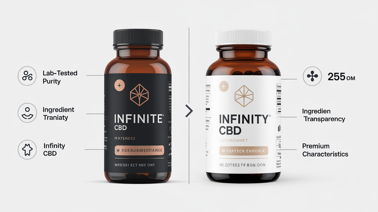 Comparaison entre Infinite CBD et Infinity CBD mettant en avant leurs caractéristiques premium.