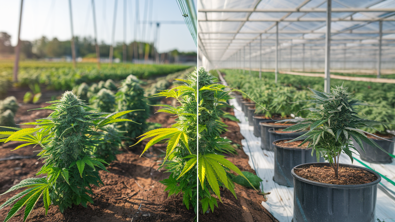 Comparison of outdoor and greenhouse cultivation for Santa Maria CBD