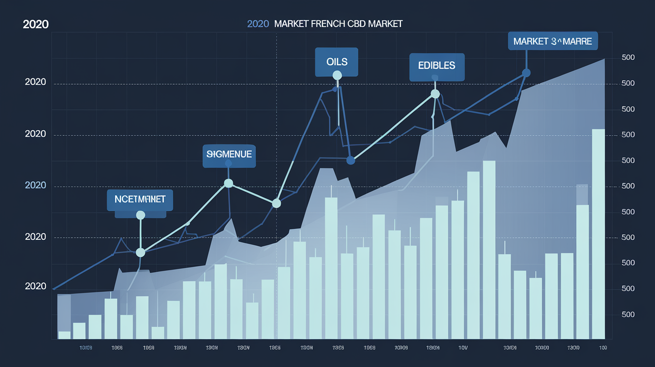 Graphique illustrant la croissance du marché mondial et français du CBD.