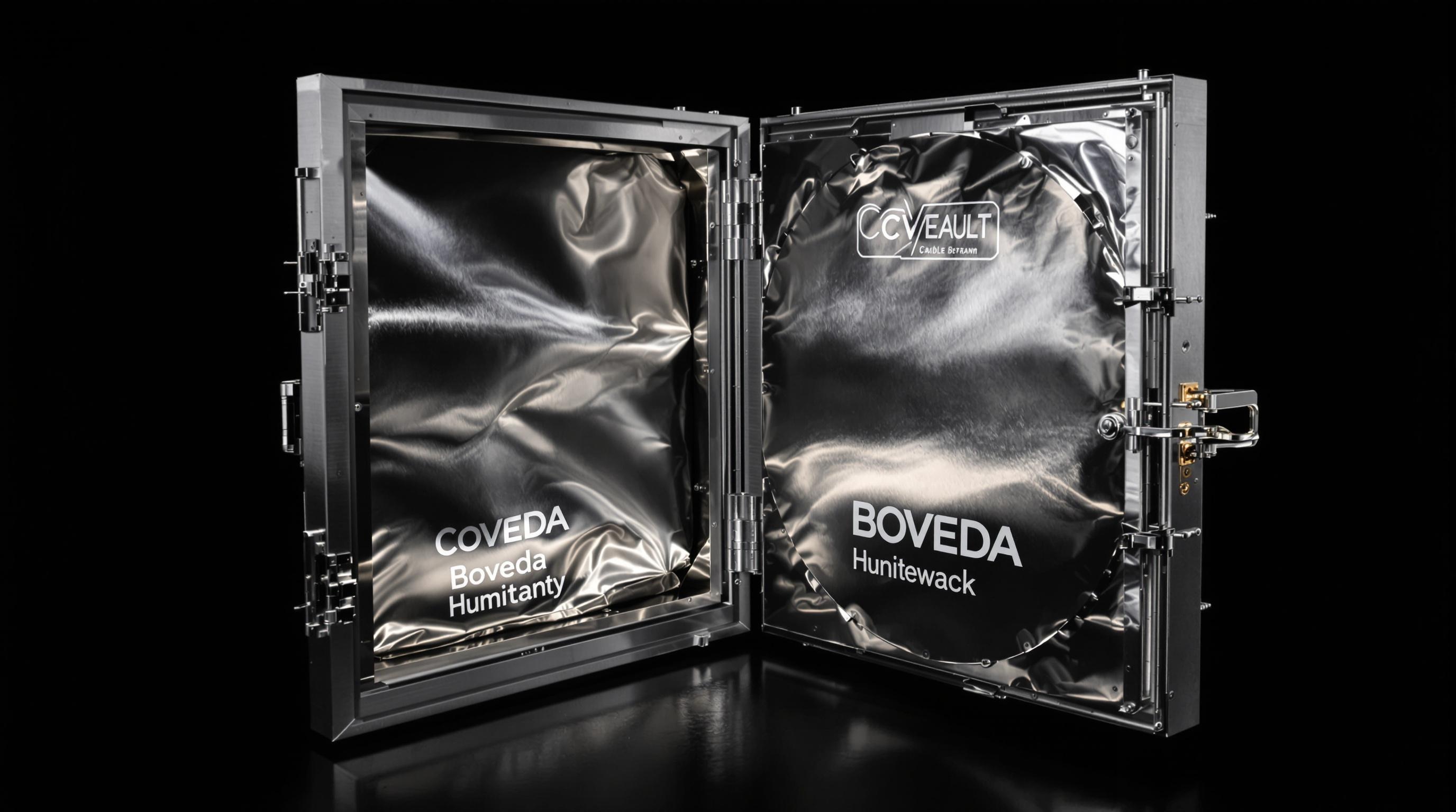 Cvault ouvert avec sachet Boveda visible