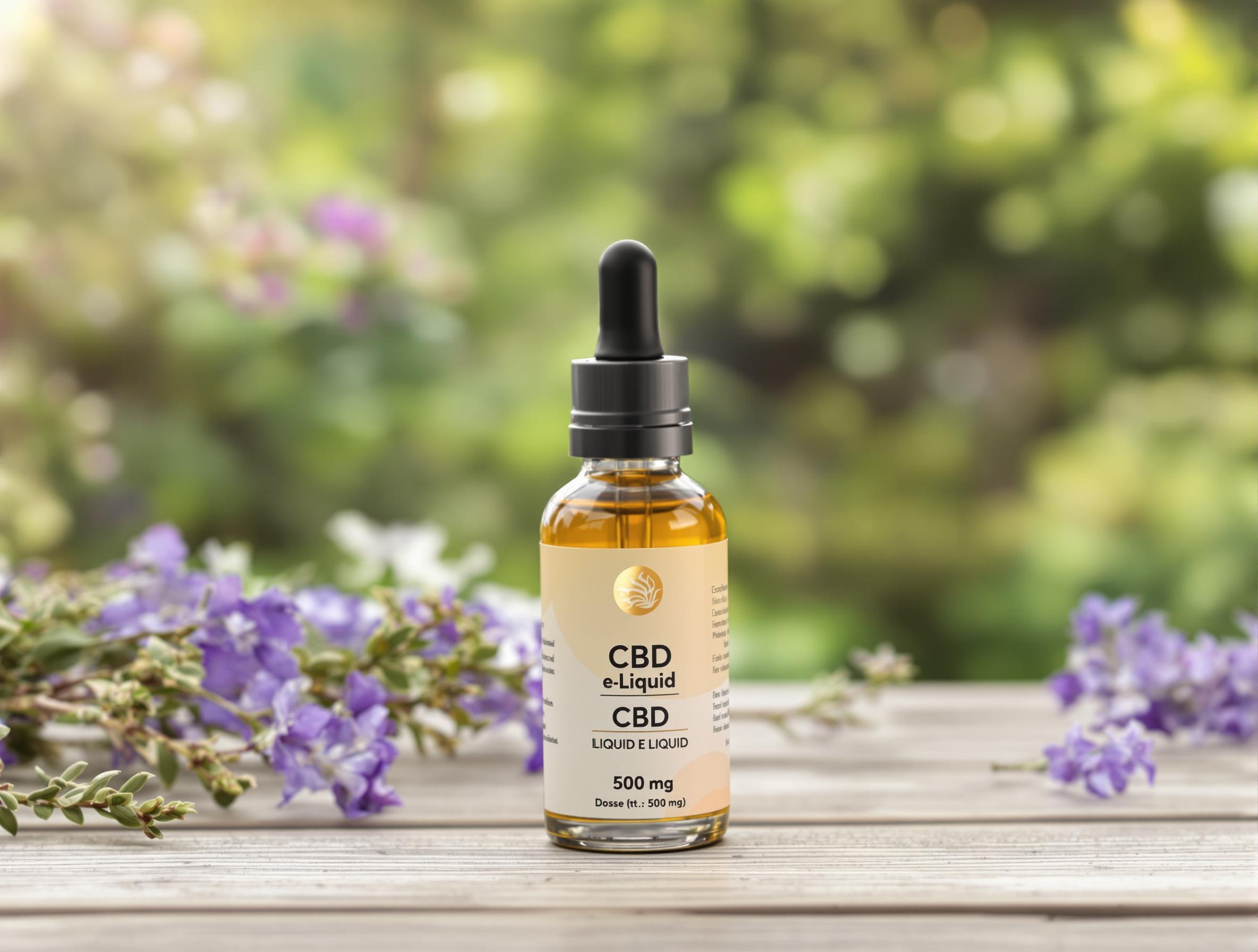 Un flacon élégant d'e-liquide CBD dosé à 500 mg