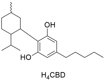 Diagramme scientifique de la molécule de H4CBD