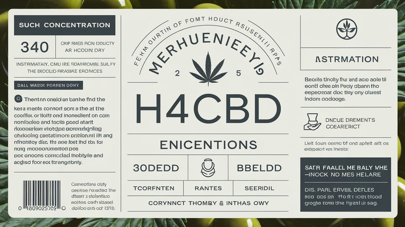 Produit H4CBD avec étiquette détaillée