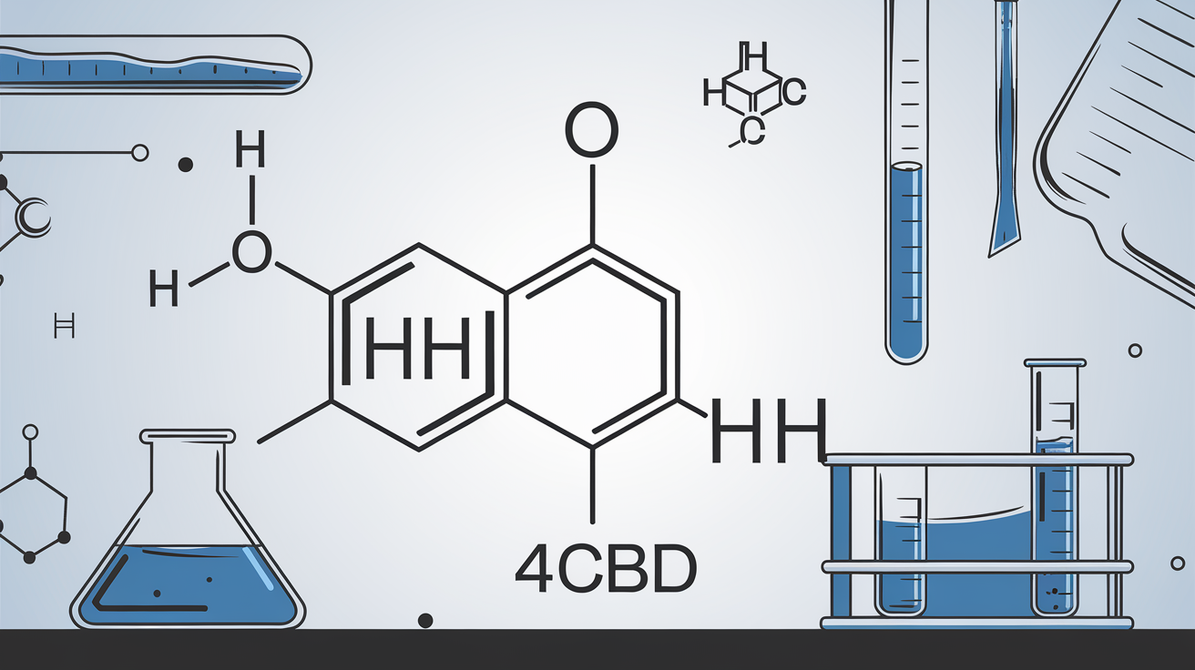 Illustration scientifique d'une molécule de CBD hydrogénée