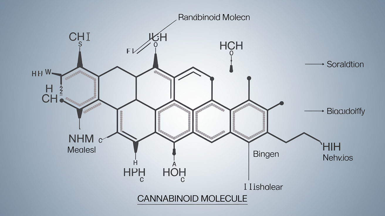 Illustration d'une molécule de cannabinoïde.