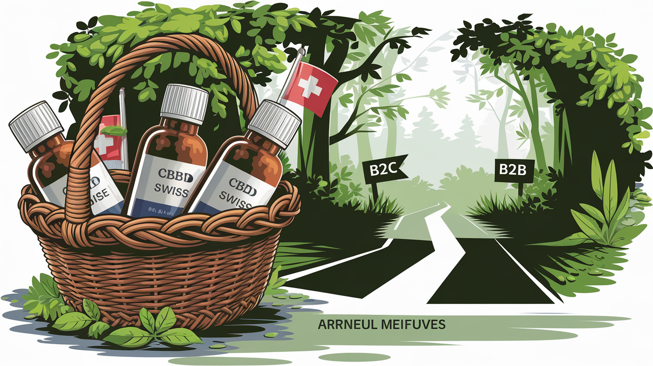 Panier de CBD suisse entre les options B2C et B2B