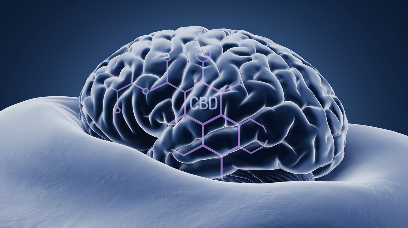 Molécule de CBD et cerveau en sommeil