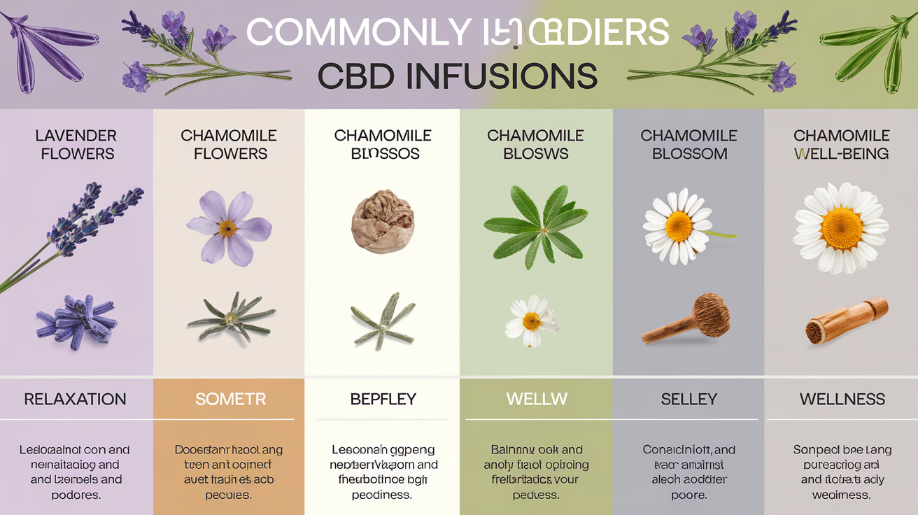 Tableau récapitulatif des ingrédients des infusions CBD.