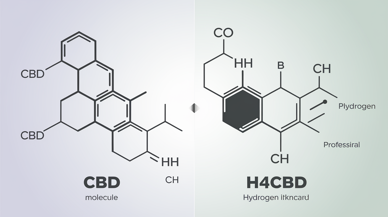 Structure moléculaire simplifiée du CBD et du H4CBD