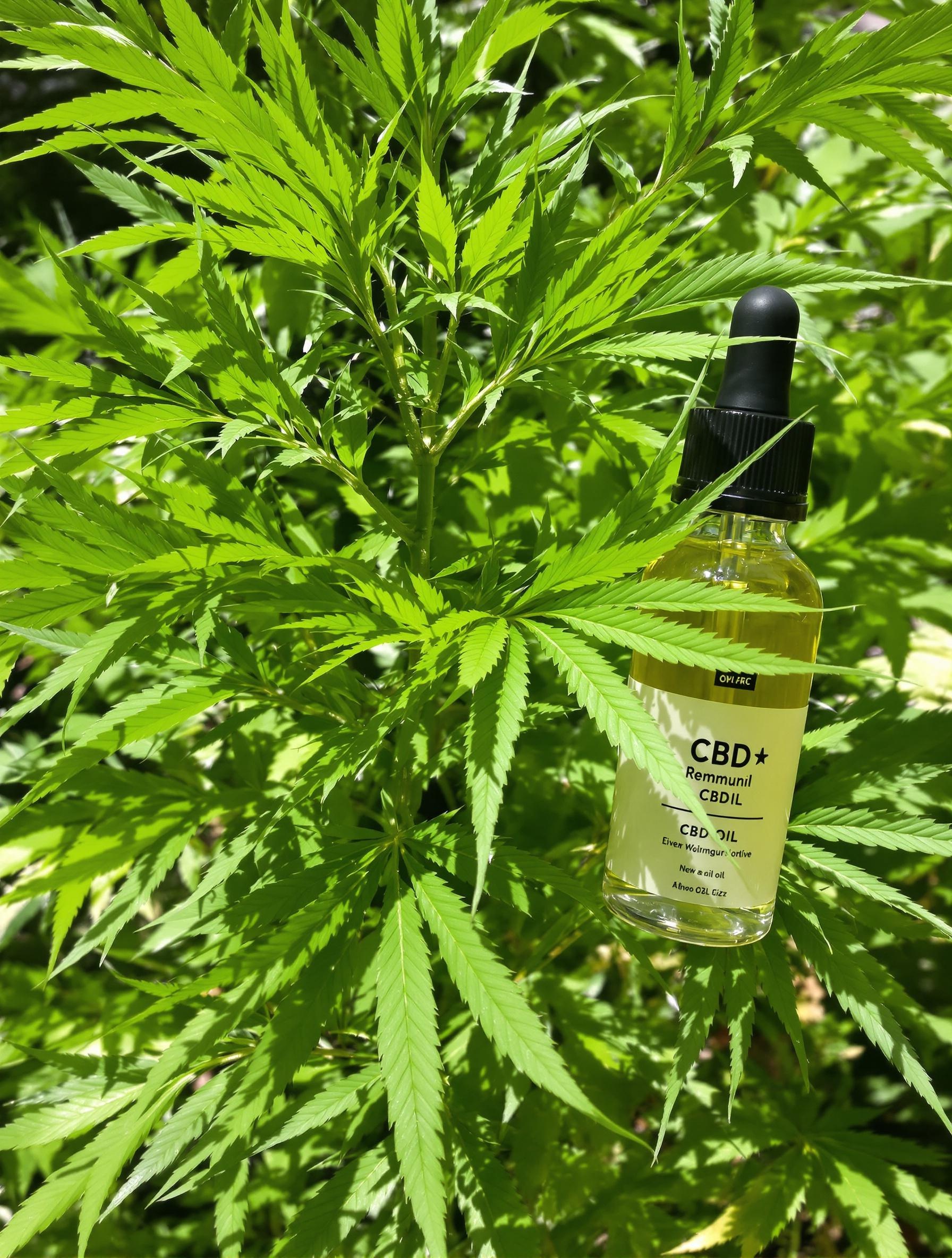 Plante de chanvre verdoyante ou produit CBD naturel