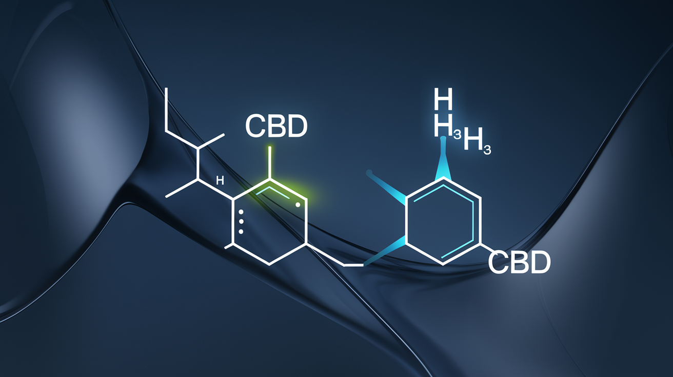 Représentation chimique du CBD et du H4CBD