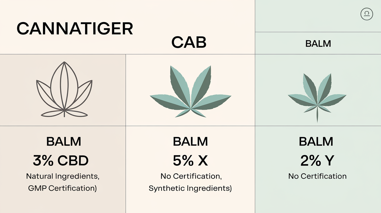 Tableau comparatif entre Cannatiger et autres produits.