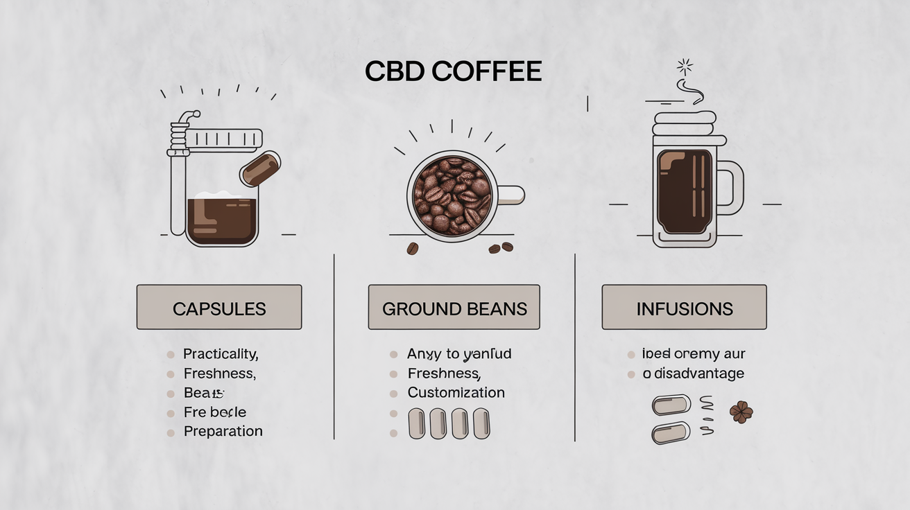 Tableau comparatif des formes de café au CBD