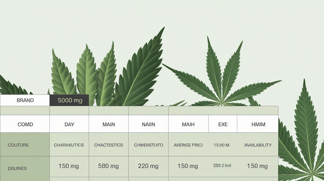 Tableau comparatif des caractéristiques des produits.