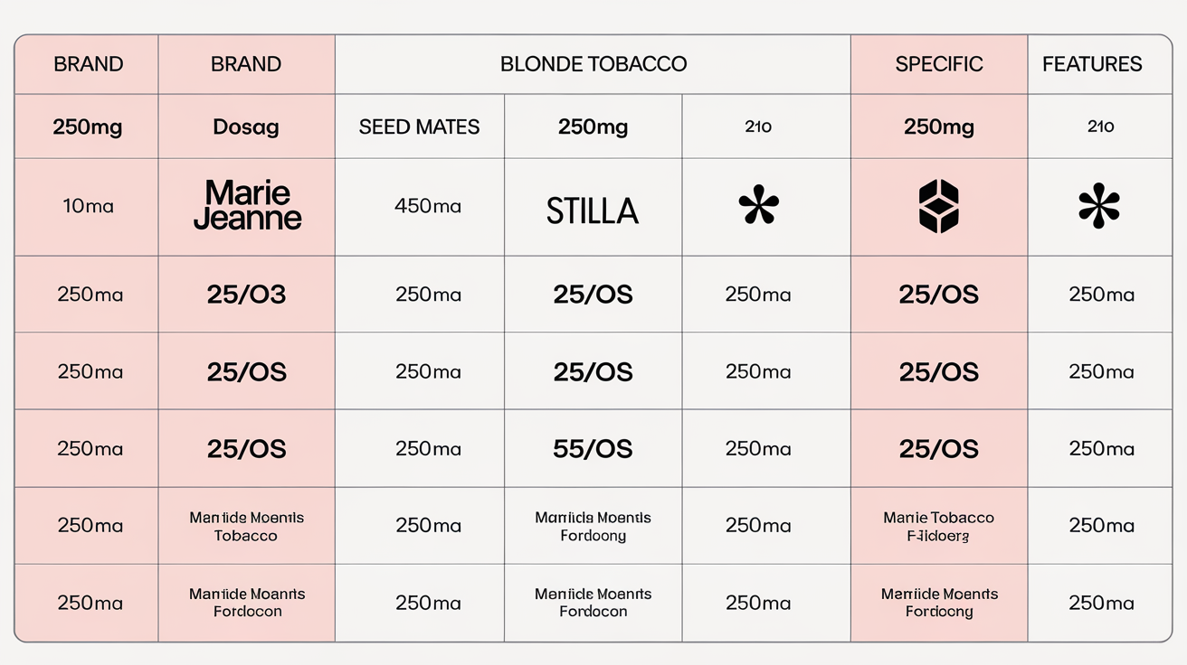 Tableau comparatif e-liquides CBD