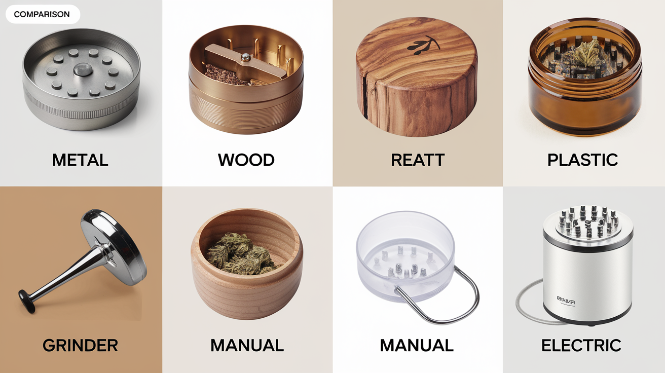 Tableau comparatif illustré des différents types de grinders