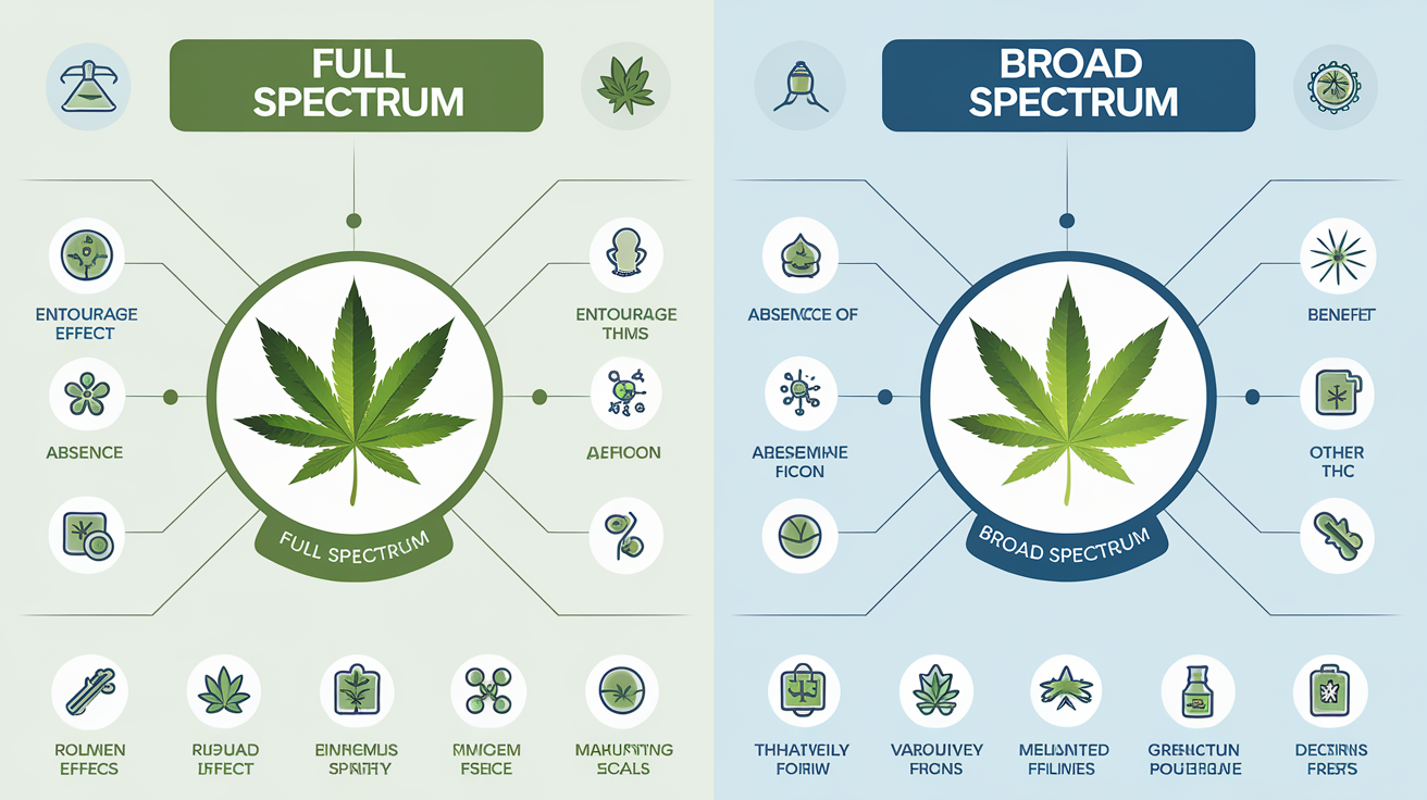 Comparaison entre huiles Full Spectrum et Broad Spectrum.